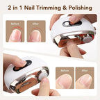 2 In 1 Electric Nail Trimmer Anti Splash Design Baby Adult Finger Toe Nail Clipper Manicure Pedicure Tools For Thick Nails
