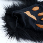 Wolf Paw Gloves Faux Fur Cat Fingerless Mittens Winter Warm Cosplay Halloween Fancy Party Costume Accessories