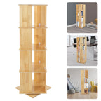 4 Tiers Rotating Bookshelf 360° Revolving Bookcase Display Book Shelf 50kg Load Capacity for Living Room/Balcony/School/Church/Library/Shopping Mall