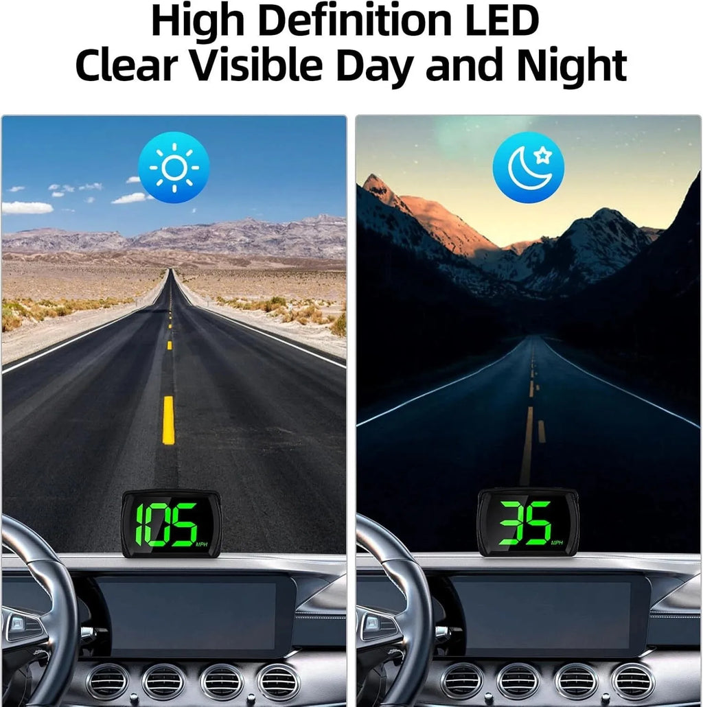 NEW Universal Car GPS Digital HUD Speedometer Dual Chips KMH MPH Reminder Meter HD LCD Display Plug Play For All Vehicle PH043