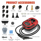 Portable Steam Cleaner 2500W 1200ML Handheld Air Conditioner Kitchen Hood High-Temperature 105°C Adjustable 6 Levels 20 Accessories Car Cleaning Machine Home Appliances