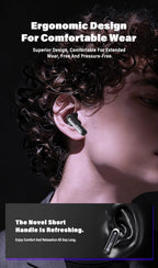 Wireless Headphones Bluetooth HTC NE70 Earphones Microphones Earbuds AI Translator 30Hours of Battery Life Full HD LCD Display