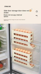 4 Layer Automatic Rolling Egg Dispenser Refrigerator Storage Box Fridge Organizer Rack for Kitchen