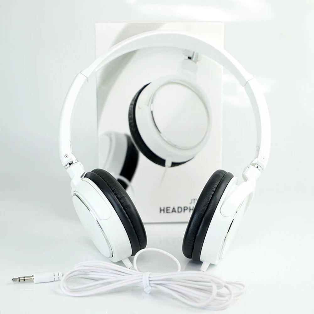 3.5mm Plug Wired Headphones Foldable Headphones Bass Stereo Fashion Music Earphones For PC MP3 Smartphones Tablet