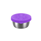 1 stainless steel dipping sauce cup, seasoning dish with leak-proof silicone lid, reusable salad dressing food container