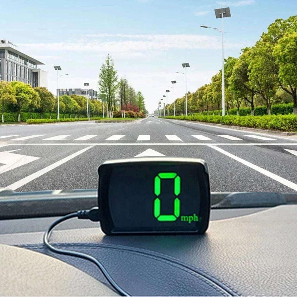NEW Universal Car GPS Digital HUD Speedometer Dual Chips KMH MPH Reminder Meter HD LCD Display Plug Play For All Vehicle PH043