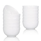 10 Ounce Porcelain Bowls Set 8 Pack Premium White Ceramic Bowls for Cereal, Soup, Salad, Pasta, Microwave & Dishwasher Safe