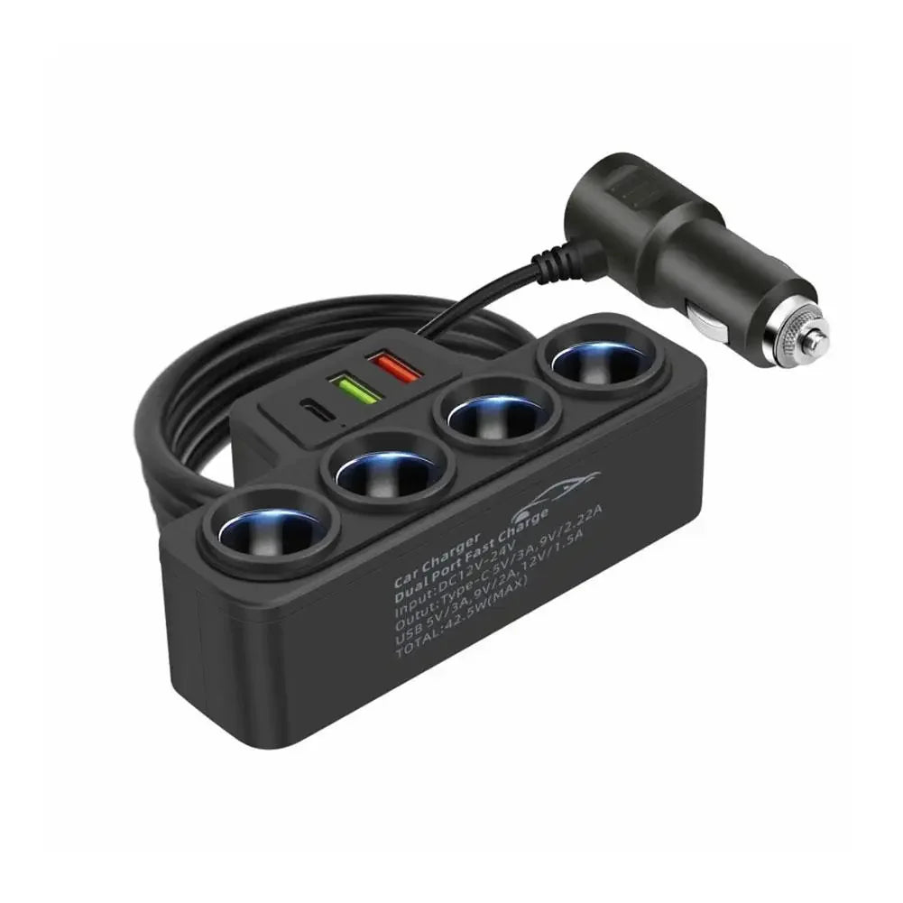 Flash sale 3.0 Dual USB Socket 120W Car Cigarette Lighter Splitter 12V 24V Fast Charger Plug Phone Power Adapter for Car DVR Dashcam