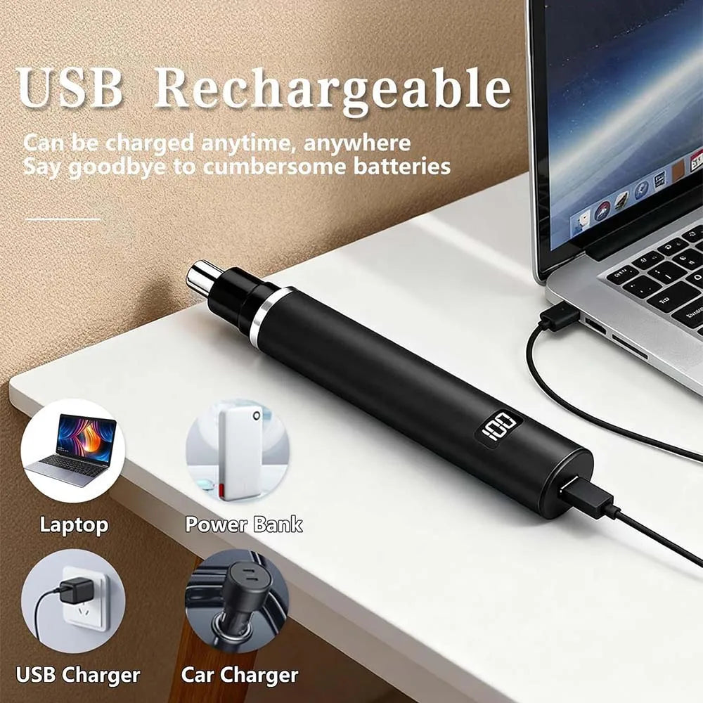 Rechargeable Nose & Ear Hair Trimmer for Women & Men Nose Hair Shaver for nasal clearance - portable grooming tool Easy Clean Cordless Trimmer