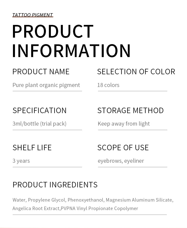 Dark Eyebrow Tattoo Ink for Semi Permanent Makeup Professional Vegan Microblading Pigment Inks Beauty Health PMU Tattoo Supplies