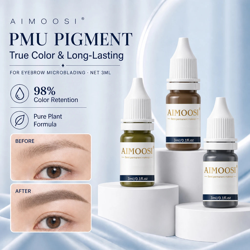 Dark Eyebrow Tattoo Ink for Semi Permanent Makeup Professional Vegan Microblading Pigment Inks Beauty Health PMU Tattoo Supplies