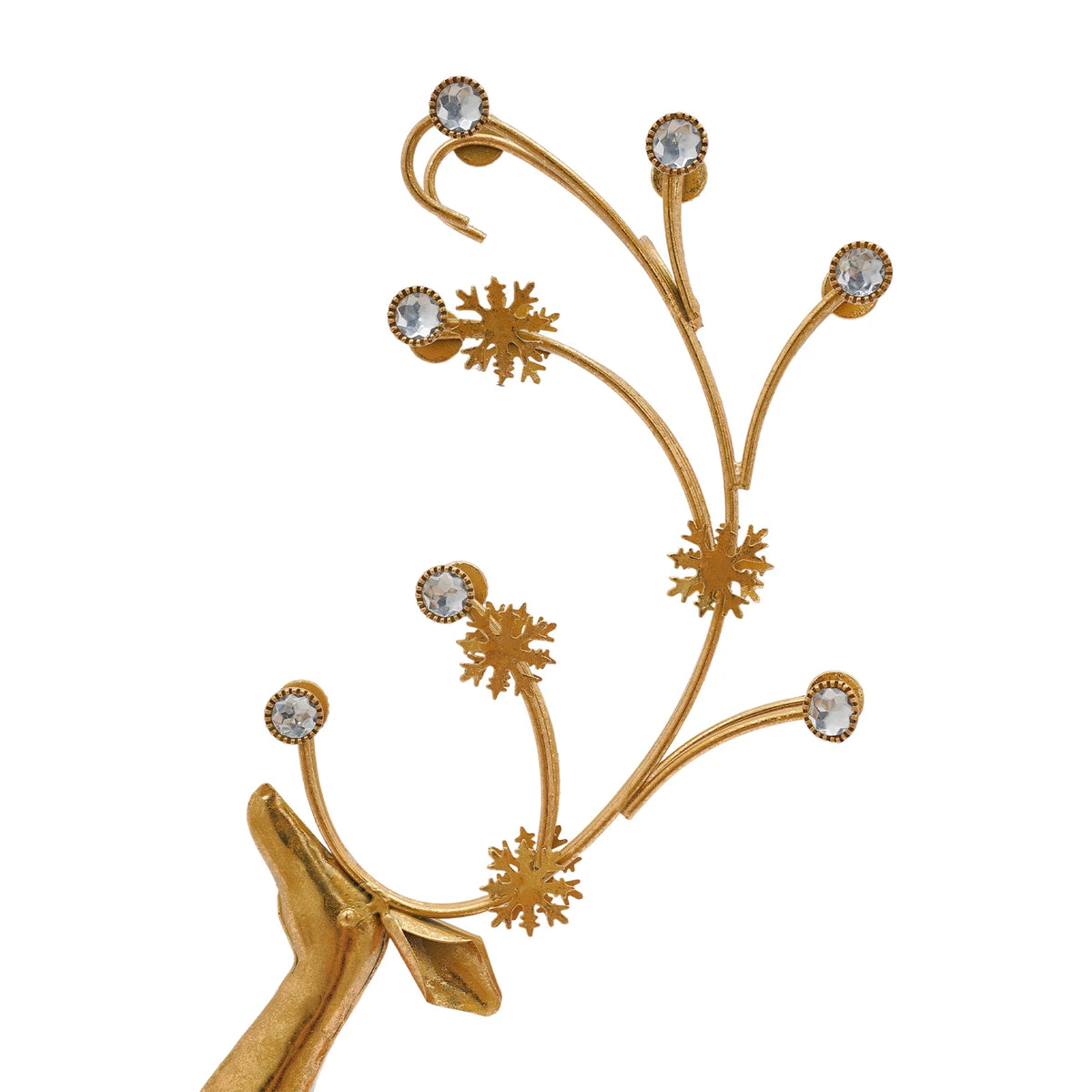 Retro Gold Deer Statue Metal Reindeer Figurines Modern Elegant Indoor Holiday Decor Statue for Homes Offices Cafés Star Hotels 27*13*85cm/10.63*5.12*33.46in