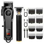 Professional Hair Clippers with LED Display, Cordless Rechargeable Trimmer & T-Blade Shaver for Men, Balding Grooming Kit