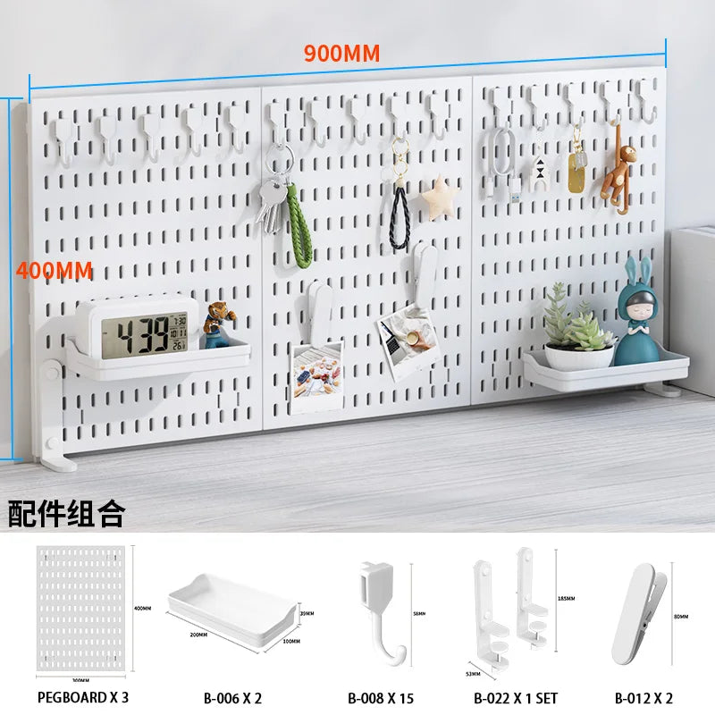 Home & Office Desktop Pegboard: Height-Adjustable Standing Storage Rack for Supplies, Also for Decorative Figurine Display - Nexvibe