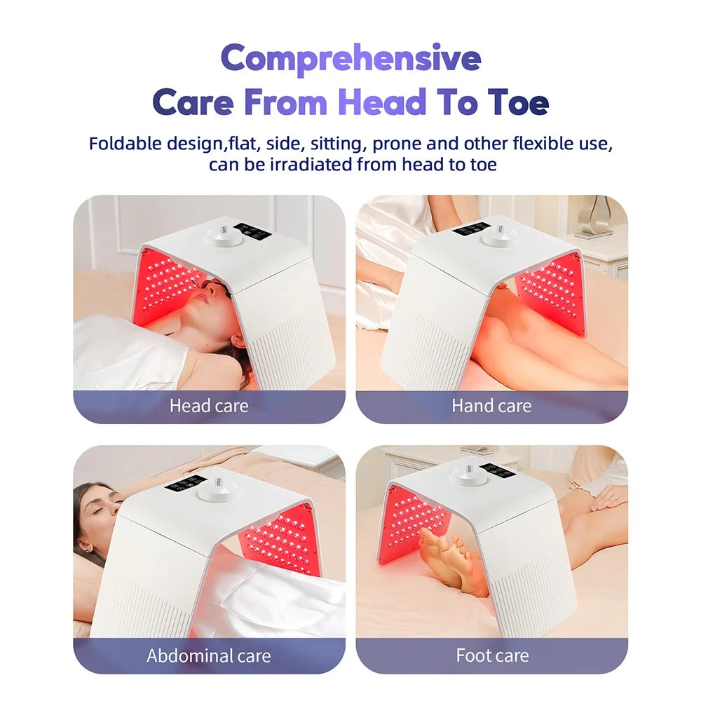 Foldable 7 Color LED Photon Facial Body Beauty Machine Skin Rejuvenation Light Nano Spray Equipment Home Skin Care SPA Instrument