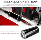 High Flow Inline Fuel Filter 100 Micron Cleanable 6AN 8AN 10AN Adapter Universal