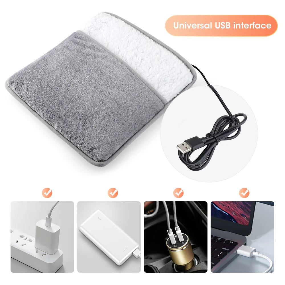 Electric Heating Foot Pad Washable Feet Warmer Household Soft Plush Thermal Heating Blanket Foot Warming Mat Home Office Bedroom
