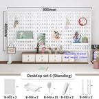 Home & Office Desktop Pegboard: Height-Adjustable Standing Storage Rack for Supplies, Also for Decorative Figurine Display - Nexvibe