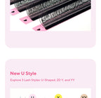 DIYDAY U-shaped YY Eyelash Extension Premium PBT Double Layer U-Shaped YY Lashes Ultra Soft Featherlight False Mink UY Eyelashes