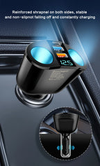 Multiple Devices Can Be Charged at the Same Time with Digital Display Car Charg Dual-port Car Charger Adapter
