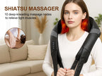 Leercon Shiatsu Neck and Shoulder Massager Heated Back Massager U Shape Deep Kneading Electric Massage Pillow For Neck Waist Leg Body