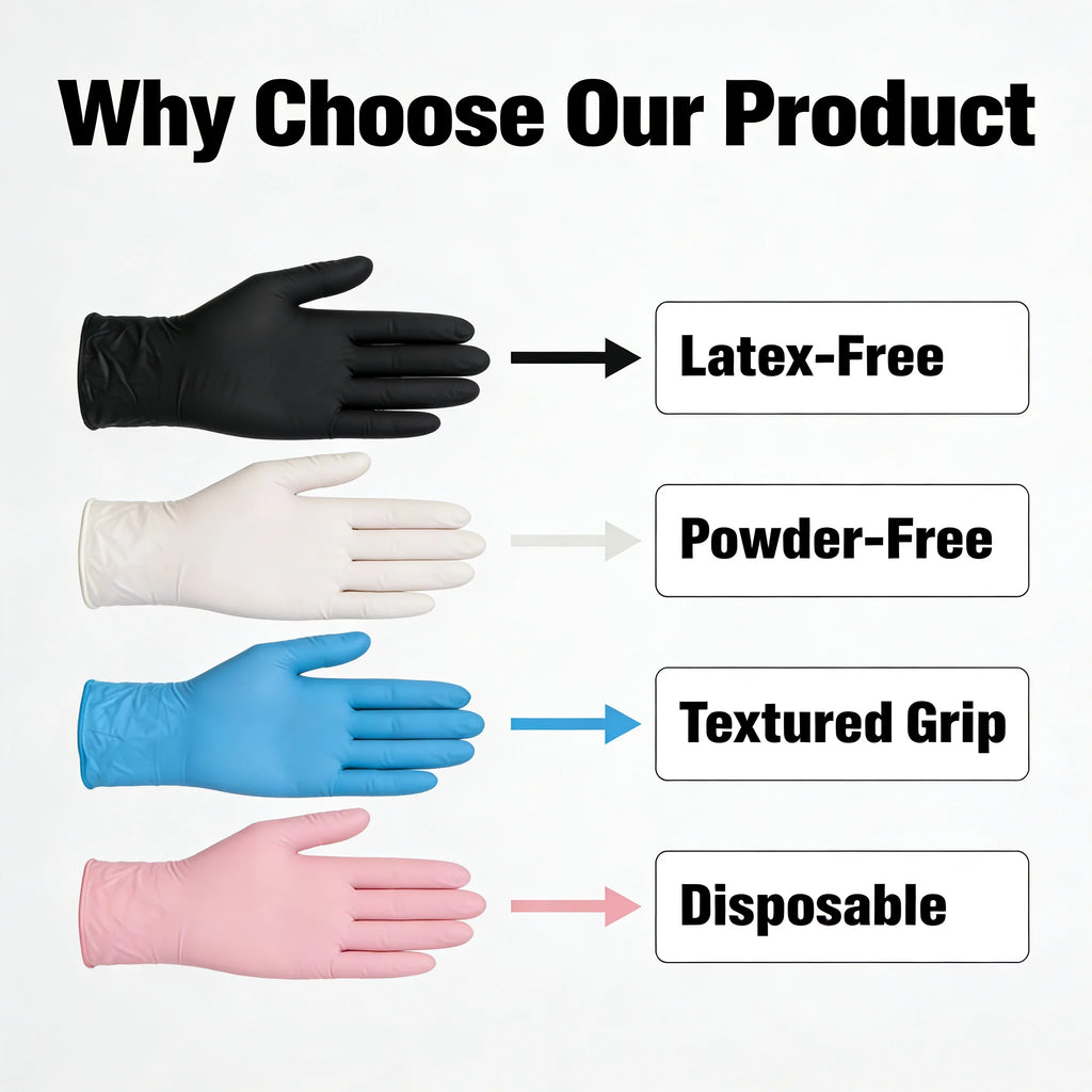 100 PCS Black Nitrile Gloves Thickened Disposable Gloves for Cleaning Hairdressing  Waterproof Dishwashing Tattoo Gloves