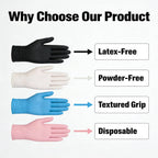 100 PCS Black Nitrile Gloves Thickened Disposable Gloves for Cleaning Hairdressing  Waterproof Dishwashing Tattoo Gloves