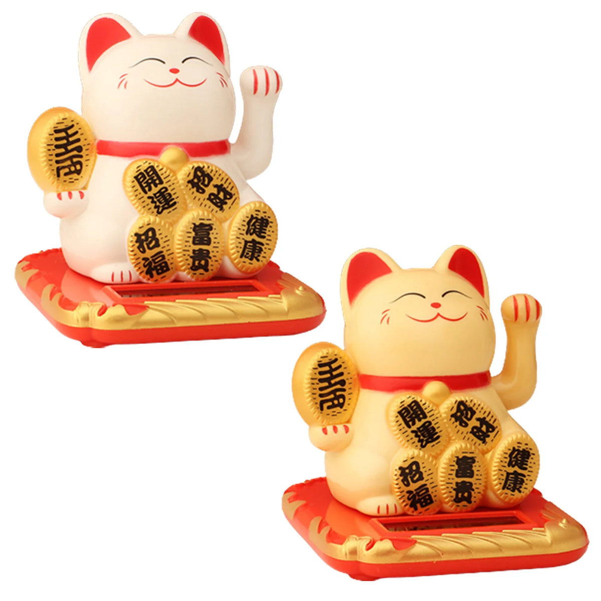 2.5 Inch Lucky Cat Ornaments Cute Solar Power Desk Cat Decoration Works Well Lucky Cat Car Ornaments Durable Home Decoration