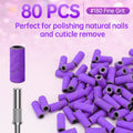 180/240 Fine Grit Small Nail Sanding Bands for Nail Drill, 80 Pcs Nail File Sanding Bands with Drill Bits for Manicure Pedicure