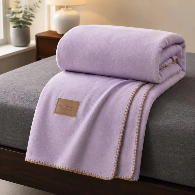 Fall Winter Simple Solid Artificial Lambswool Blanket Thickened Warm Multi-functional Blankets Soft Skin-friendly Cozy Blanket