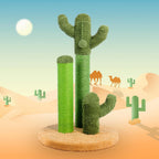 Cactus Cat Scratcher Cat Scratching Post Cactus Cat Scratcher Featuring with 3 Scratching Poles and Interactive Dangling Ball