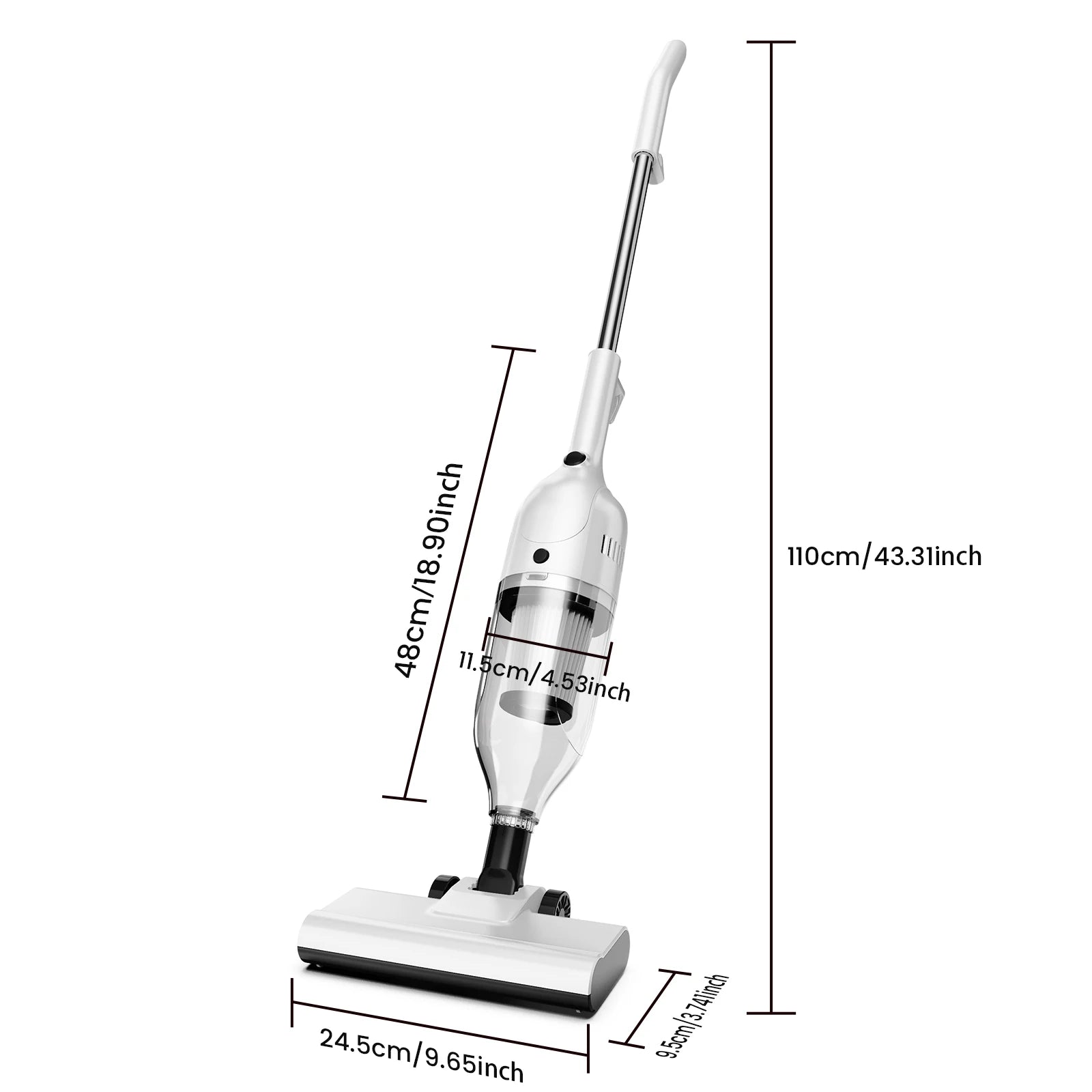 Vastorm R7 Corded Vacuum Cleaner 600W 20Kpa Powerful Suction Household Handheld Stick Vacuum Portable 3 in 1 Lightweight Cleaner 5M Long Cable Bagless Upright Vacuum for Hardwood Floor Carpet Pet Hair Cleaning