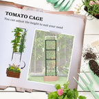 Galvanised Raised Garden Bed with Tomato Cage, Open Bottom, Brown