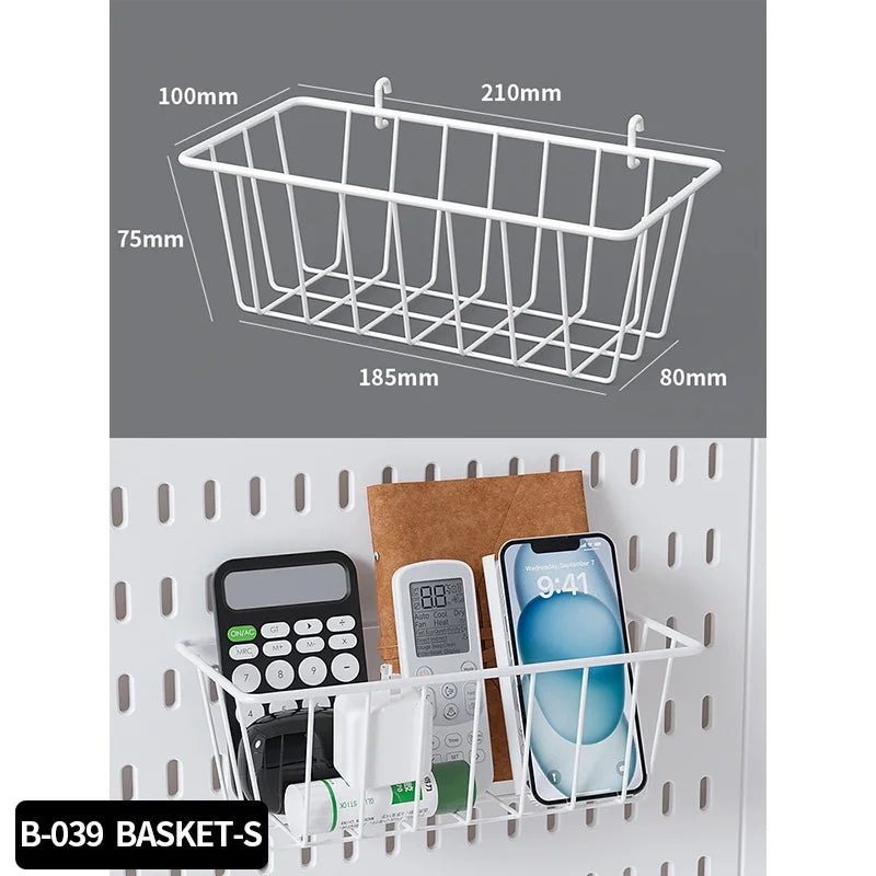 Home & Office Desktop Pegboard: Height-Adjustable Standing Storage Rack for Supplies, Also for Decorative Figurine Display
