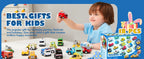 JOYFY 18 Pcs Pull Back City Cars and Trucks Toy Vehicles Set Friction Powered Cars for Kids Best Birthday Christmas Gifts
