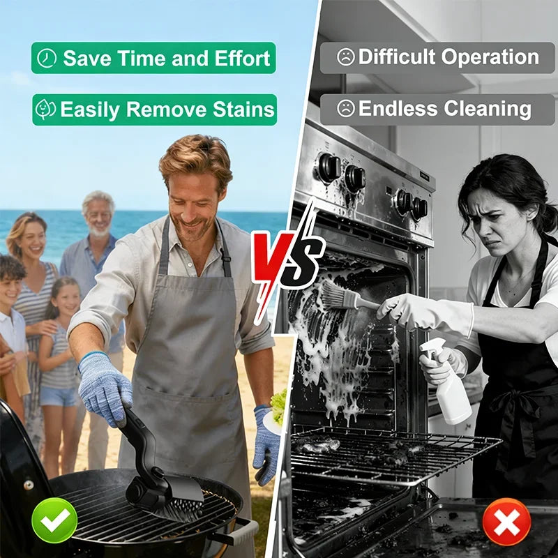 Electric BBQ Cleaning Brush, Rotating BBQ Cleaning Tool, 3 Speed Settings, 2600mAh, Suitable for Outdoor BBQ Grills, Steam BBQ Cleaning Brush Accessories