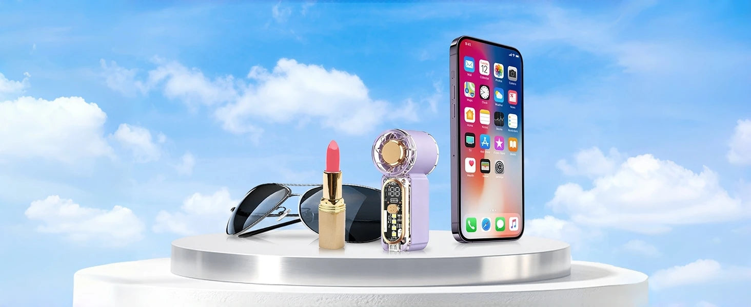 2026 Upgraded Version Portable Mini Handheld Fan, 100 Speed Adjustable Pocket Fan with Digital Display, USB-C Rechargeable Personal Fan