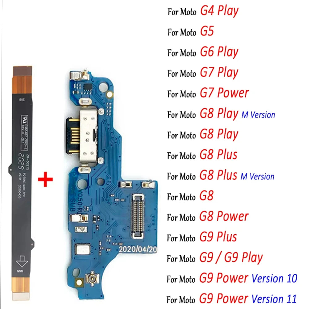 NEW USB Charging Dock Main Board Motherboard Connector Flex Cable For Motorola Moto G4 Play G5 G7 Plus G8 Power G6 G9 Play