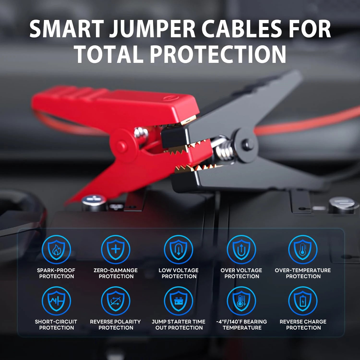 4 In 1 Car Jump Starter with LED Lighting 4000A Portable Car Battery Charger Power Bank Tire Inflator Pump 160PSI Air Compressor