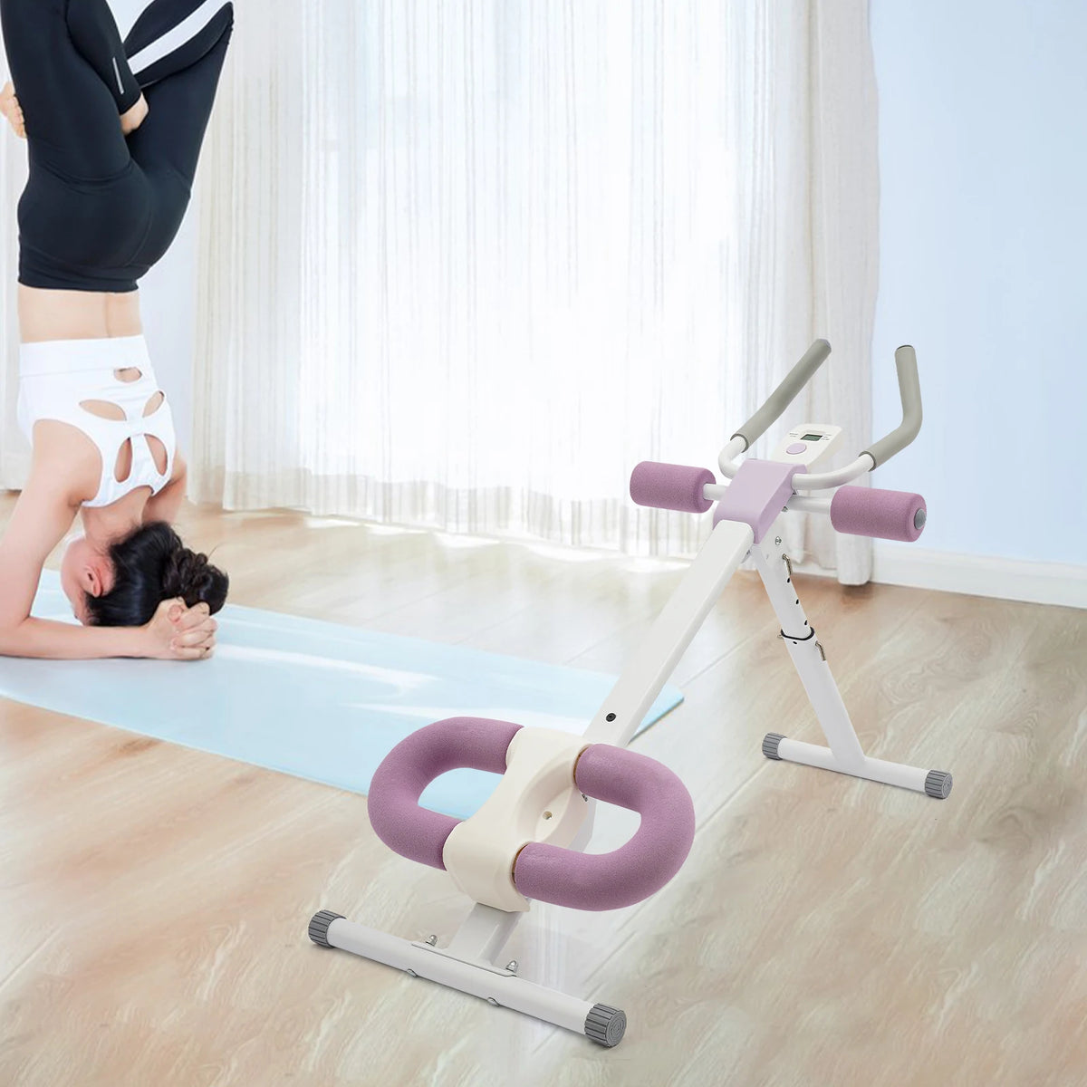 Abdominal Trainer Machine for Home Gym 44.88x19.6x21.2-27.5in 220lbs Capacity Adjustable Incline & Height Abs Workout