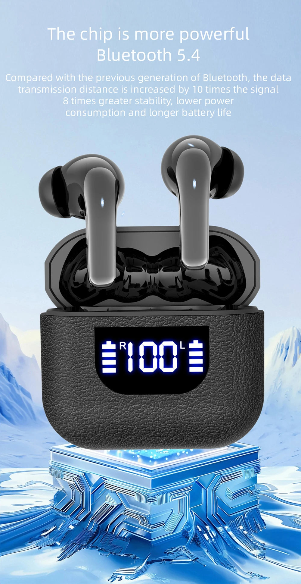 K07 Wireless Earphones Bluetooth Active Noice Cancellation Wireless Earbuds Bluetooth 5.3 Headphones TWS with LED Display