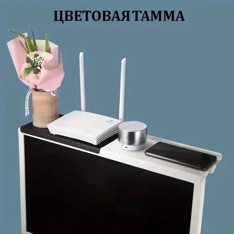 1PC Hot Selling Computer and TV Screen Storage Rack Wireless Router Set-top Box Rack No Perforated Storage Bracket Divine Tool