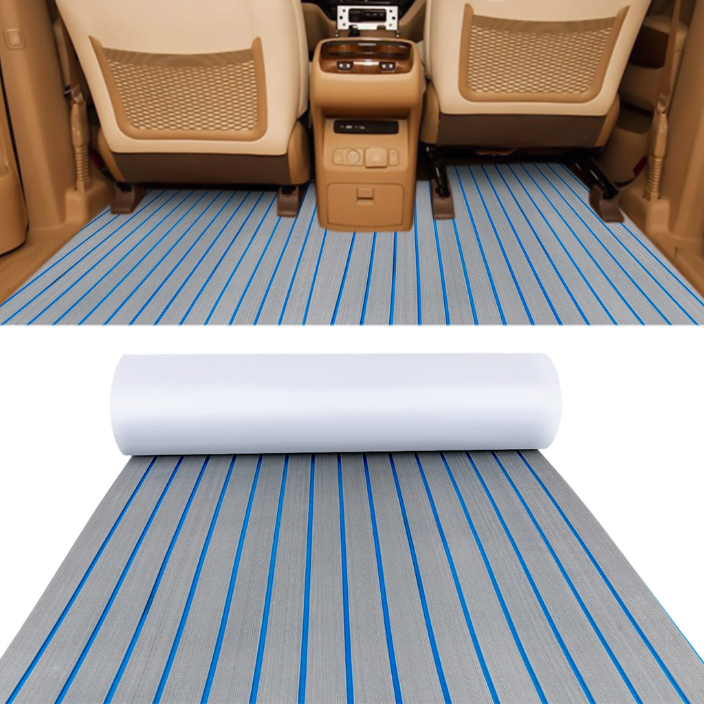 240*60cm/240*90cm EVA Foam Non-Slip Boat Deck Mat 6mm Thick Waterproof Marine Yacht Faux Teak Decking Sheet Flooring Carpet Pad