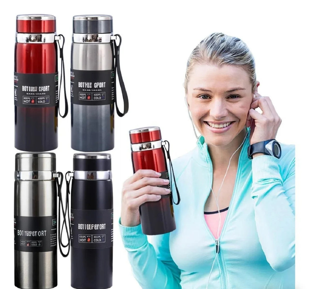 1L Thermal Water Bottle Keep Cold and Hot Water Bottle Thermos for Water Tea Coffee Vacuum Flasks Stainless Steel Thermos Bottle