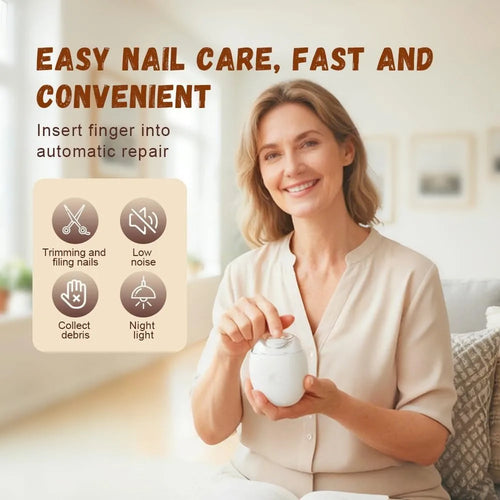 1 PCS Universal Automatic Fingernail Grinder, 3 Speeds Electric Nail Clipper, Portable Nail Cutter and Trimmer with LED Light & Clip Storage, Electric Toenail Clippers for Seniors & Adults