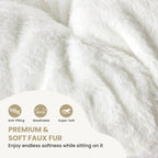 JHK 28IN Cozy Saucer Chairs Soft Faux Fur Large Size Folding Lounge Living Room Padded Seat Metal Frame Reading Chair Furniture