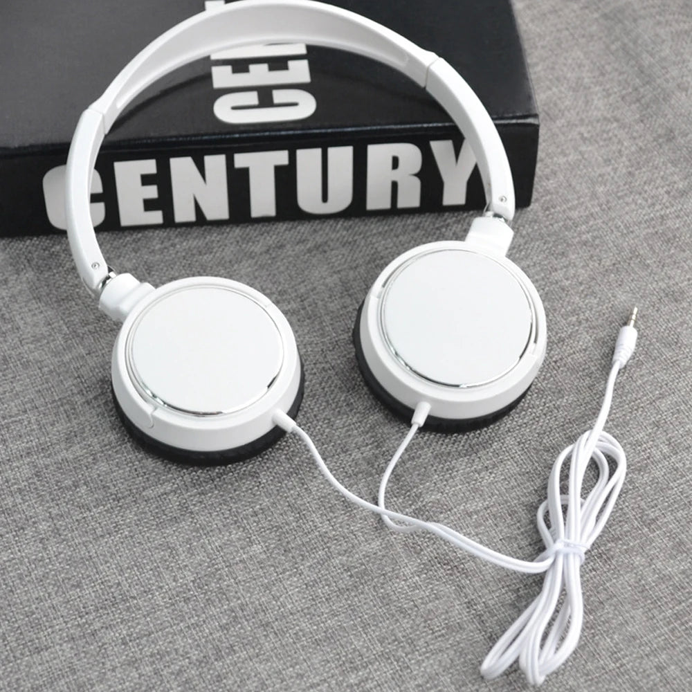 3.5mm Plug Wired Headphones Foldable Headphones Bass Stereo Fashion Music Earphones For PC MP3 Smartphones Tablet