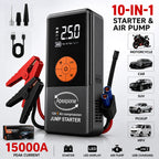 5-IN-1 Car Jump Starter with Air Compressor High Peak Auto Battery Booster 150PSI Air Pump Power Bank Tire Inflator