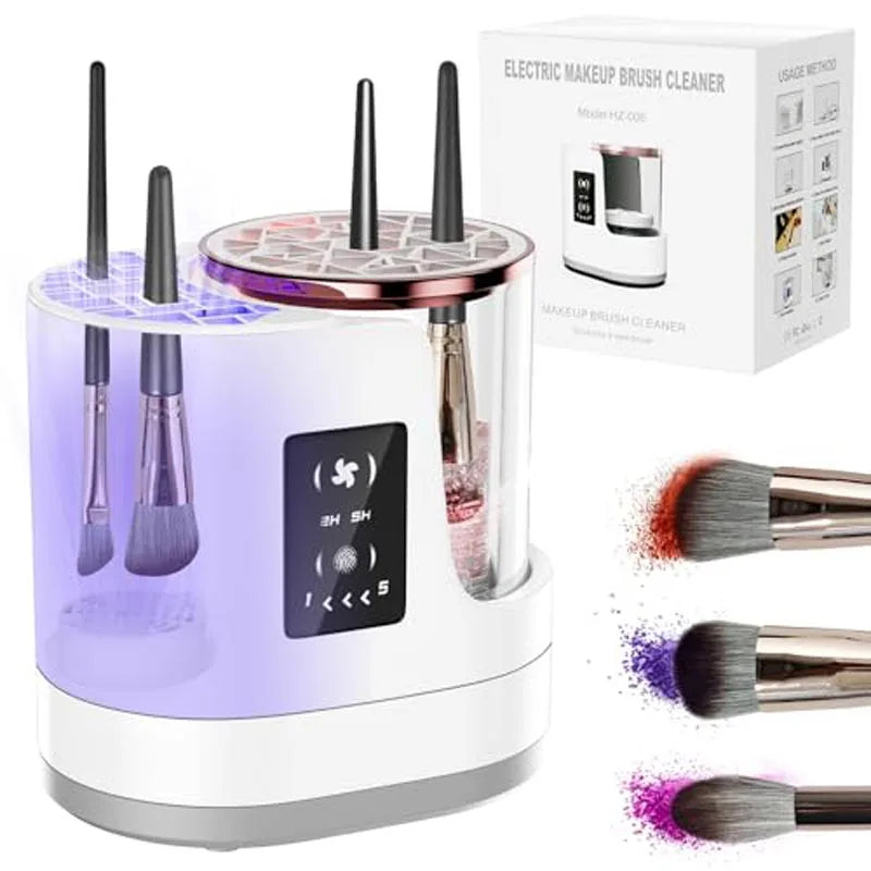 3-in-1 Electric Makeup Brush Cleaner & Dryer Fully Automatic Quick-Drying Tool No Damage to Brush Bristles Beauty Accessory