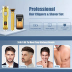 Professional Hair Clipper and Trimmer Set Men Electric Razor Shavers Beard Trimmer Rechargeable Barber Clippers Haircut Kit